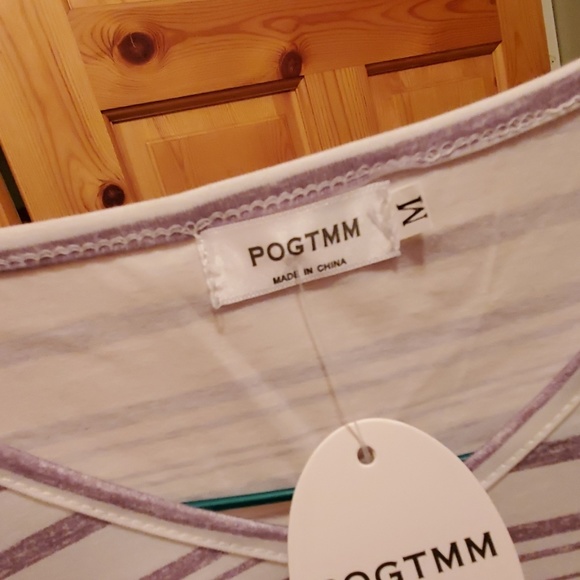 White/Grey Striped Shirt - Picture 3 of 3